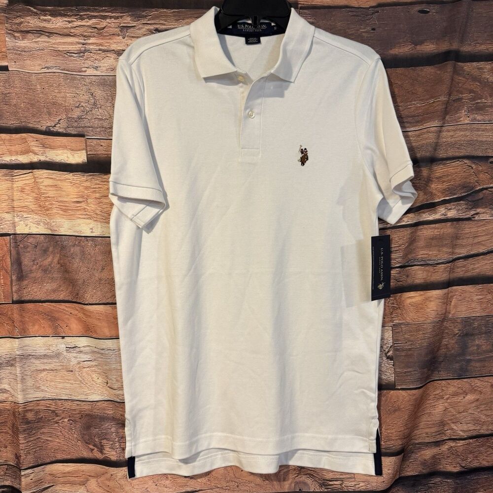 US Polo Assn Shirt Mens Small S White Luxury Feel Short Sleeve NWT Polo New Tags